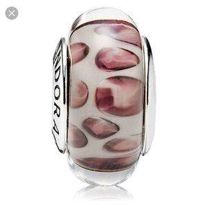 Pandora Snow Leopard Glass Murano Bead
